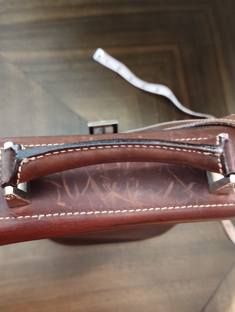 Dooney & Bourke Brown Leather Messenger Satchel with Buckle - Picture 4 of 16